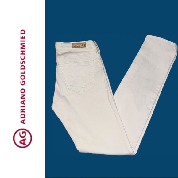Ag Adriano Goldschmied Women’s White The Stilt Cigarette Leg‎ Jeans - Size 24R - Picture 1 of 3